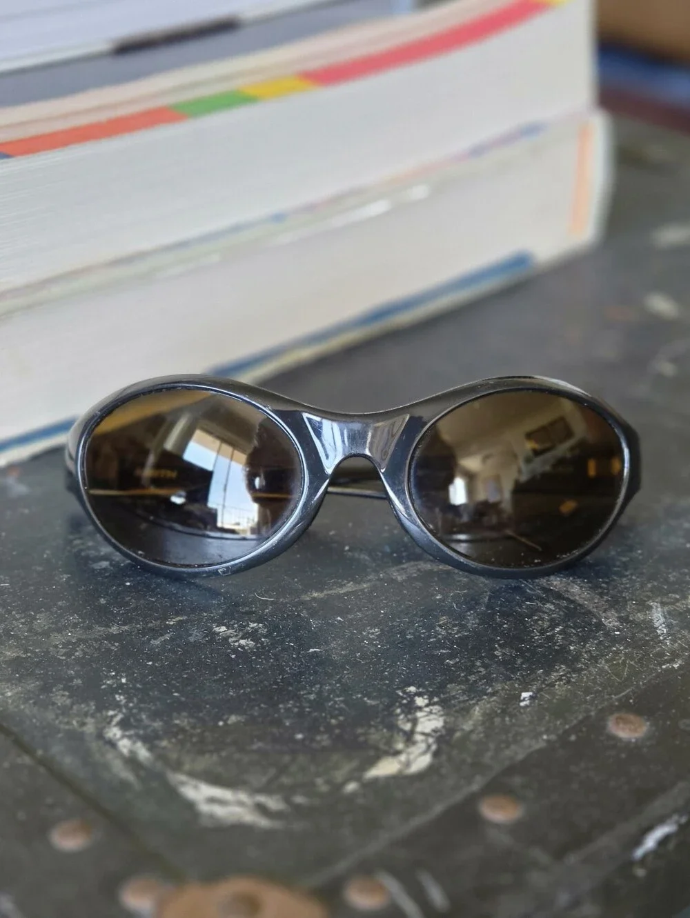 Smith Optics 90s Y2k Black Oval Men's Sunglasses with Yellow Lenses - Mr Clean